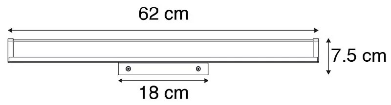 Nowoczesna lampa ścienna do łazienki czarna 62 cm IP44 - Cascada Nowoczesny Oswietlenie wewnetrzne