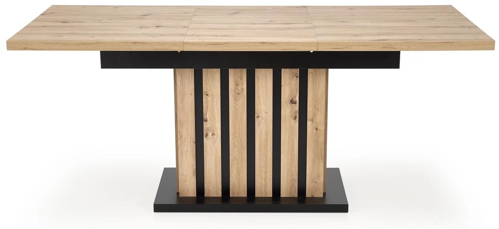 LAMELLO stół rozkładany 130-180/80 cm dąb artisan/czarny, na jednej nodze