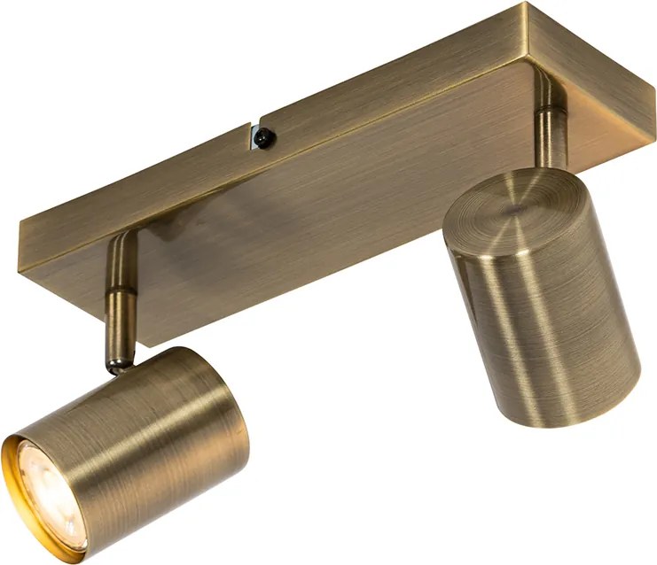 Nowoczesna lampa sufitowa brązowa 2-punktowa regulowana prostokątna - Jeana
