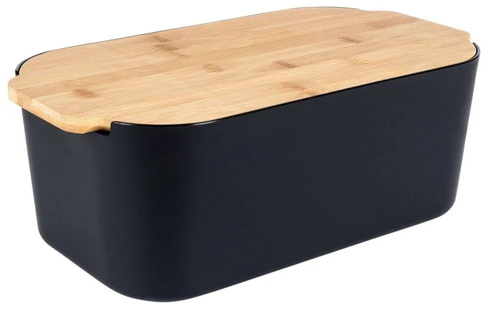 Chlebak z deską 33x18,5x12 cm (Czarny)