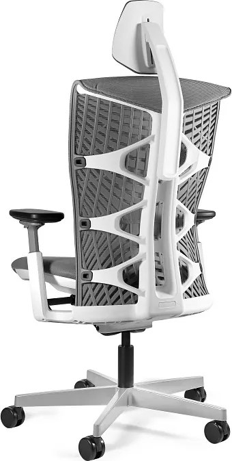 Ergonomiczne krzesło biurowe Reya, biały / siatka szara RS02