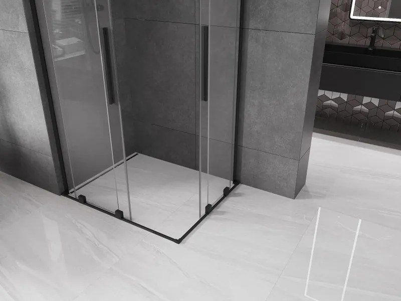 Mexen Velar L Duo kabina prysznicowa rozsuwana 100 x 90 cm, transparent, czarna - 871-100-090-02-03-70
