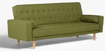 Sofa Rozkładana 3-osobowa Z Lnu Brion Len Zielony Ecol - Sklum