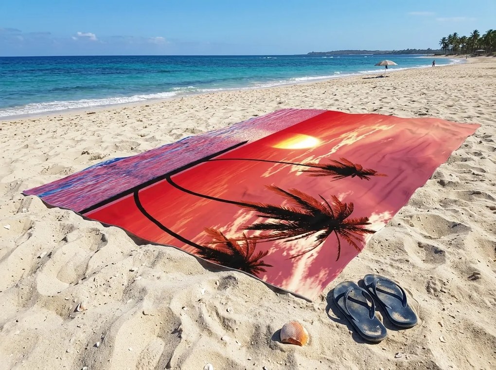 Szybkoschnący XXL ręcznik plażowy SERENA kolorowy 150 x 210 cm, 100% mikrofibra