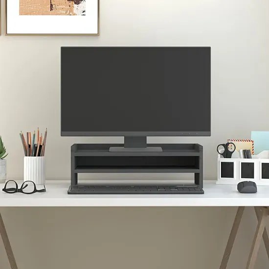 Szara sosnowa podstawka pod monitor - Zisto
