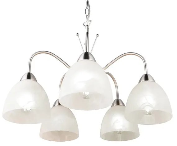 Lampa wisząca w biało-srebrnym kolorze ze szklanym kloszem ø 53 cm Dobby – Trio