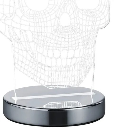 Lampa stołowa LED w kolorze błyszczącego srebra (wys. 21 cm) Skull – Trio