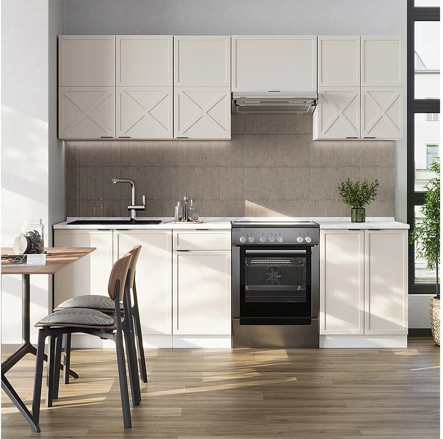 Aneks kuchenny szary/beżowy/biały 240x60x81.6 fame-line