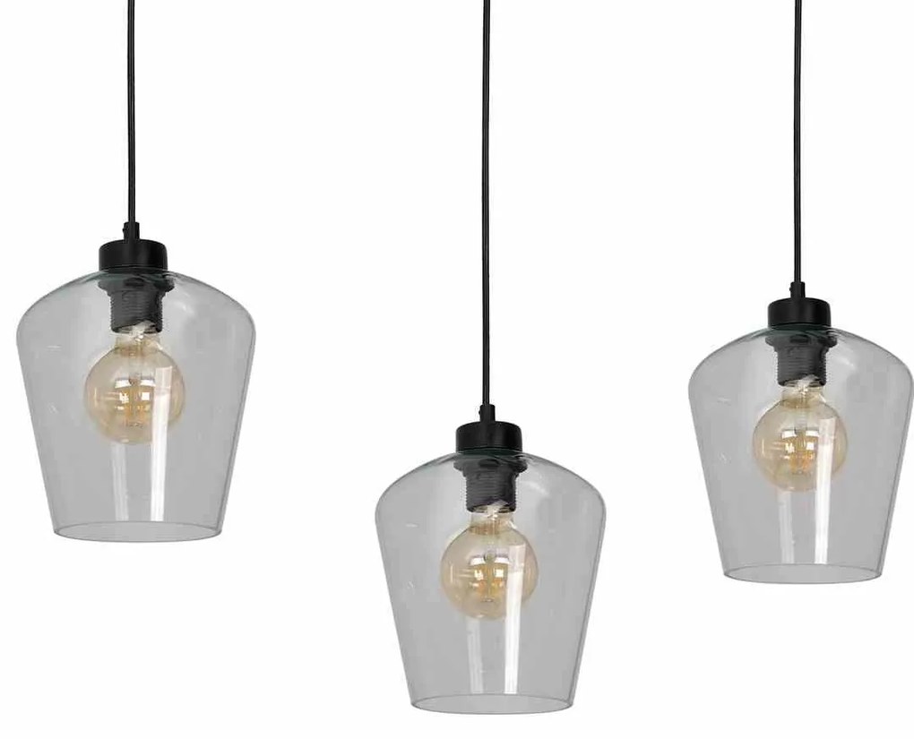 Lampa wisząca, potrójna, nad stół SANTIAGO CLEAR 3xE27