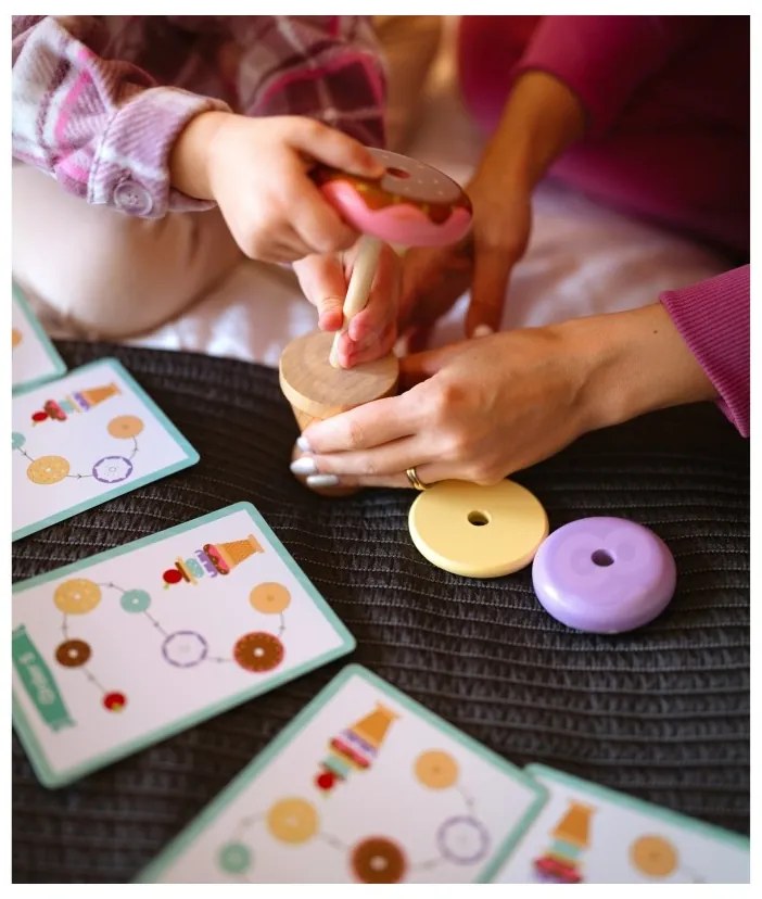 Woopie green drewniane lody układanka montessori cukiernia 12 el. fsc