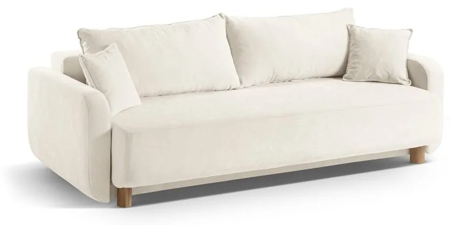Kremowa rozkładana sofa ze schowkiem 231 cm Elen – Micadoni