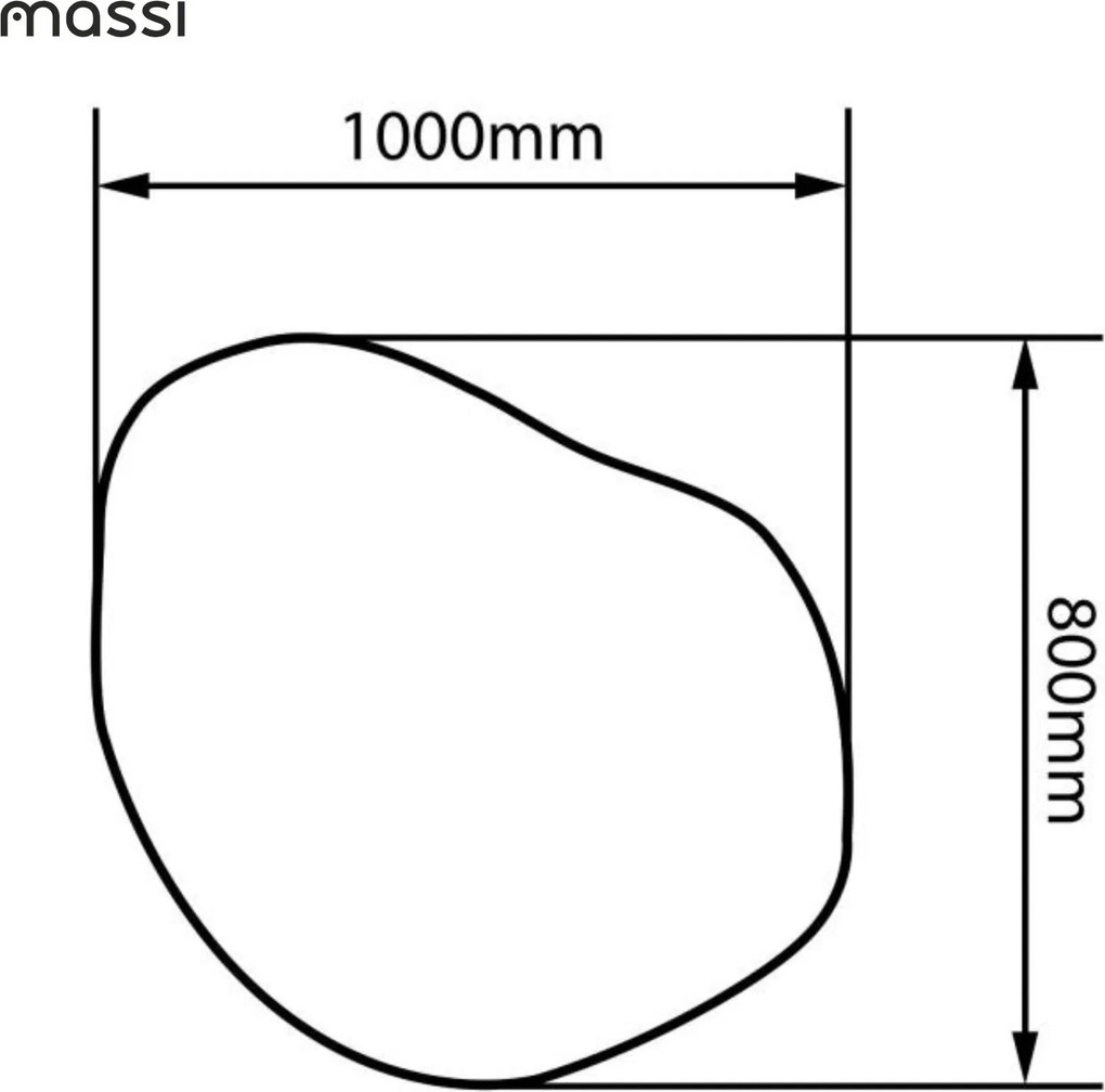 Lustro o nieregularnym kształcie oszlifowane bez podświetlenia MERINGO | Różne rozmiary | Różne kolory szkła : Kolor tafli szkła - Brąz, Rozmiar - 100 x 80 cm