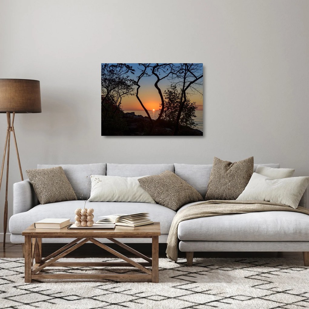 Obraz na szkle - zachód słońca (70x50 cm)