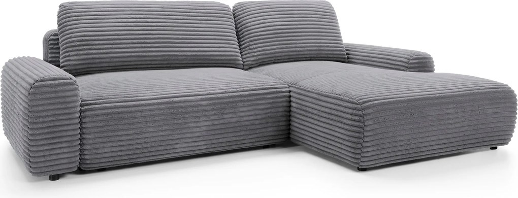 Masseno Narożnik OSSO z funkcją spania i pojemnikiem na pościel Narozniki L, Rozkładana sofa - Szary, AMBIENCE 19