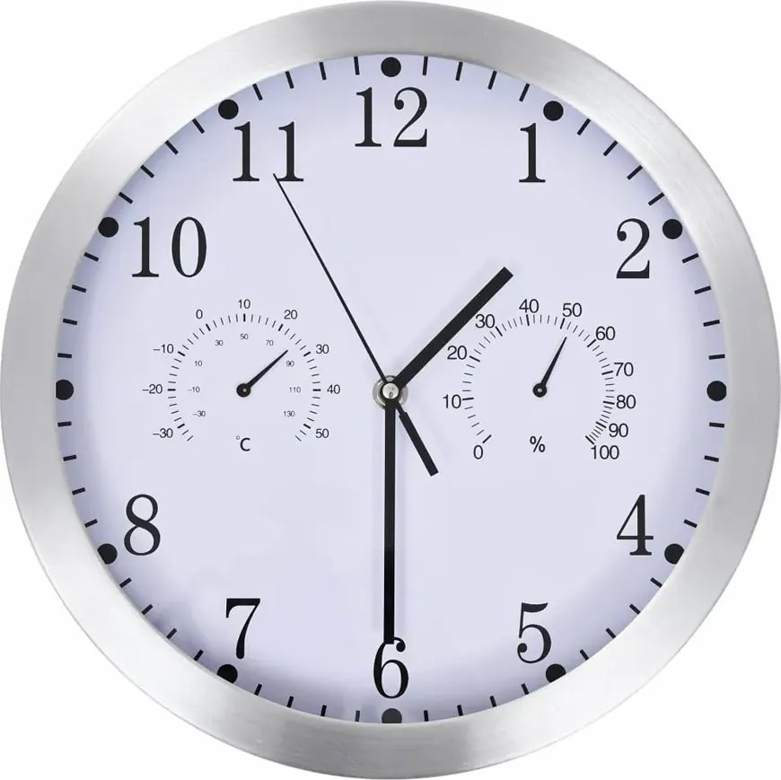 Okrągły biały zegar w klasycznym stylu 30 cm L2-P80