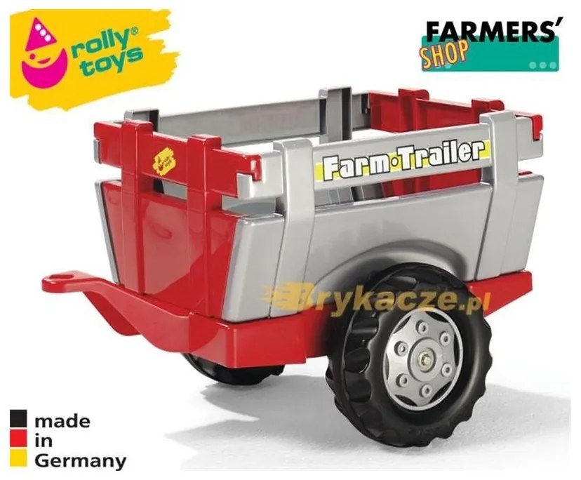 Rolly toys rollytrailer przyczepa do traktora otwiane burty