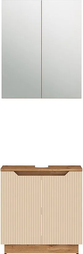 Zestaw mebli łazienkowych dąb/kaszmir w paski 59.8x32x62.1 lotta