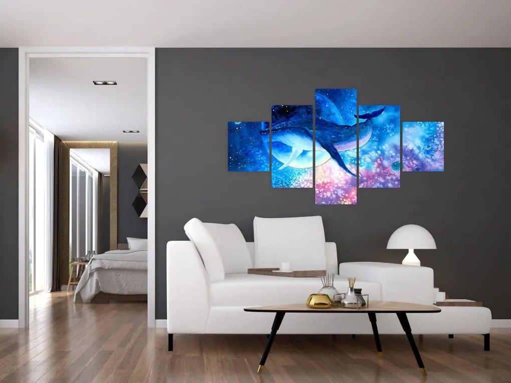 Obraz - Kosmiczny wieloryb (125x70 cm)