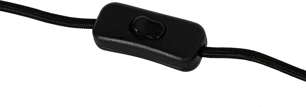 Designerska lampa stołowa zielona z białym abażurem z lnu - Lotti