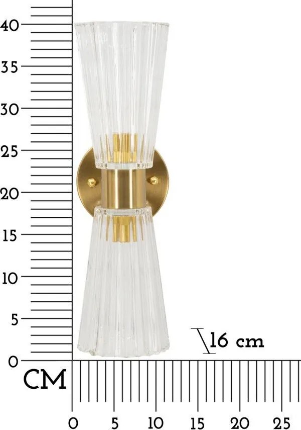 Szklany kinkiet w kolorze złota Prague – Mauro Ferretti