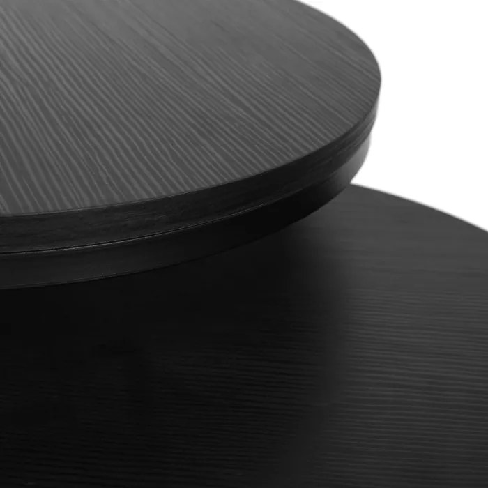 Zestaw Stolików Kawowych MANU 43 cm/53 cm Czarny Nowoczesny Loft