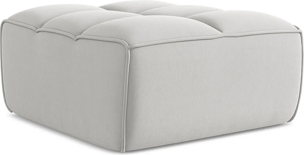 Pufa - z tkaniny welwetowej - srebrny - KALAI