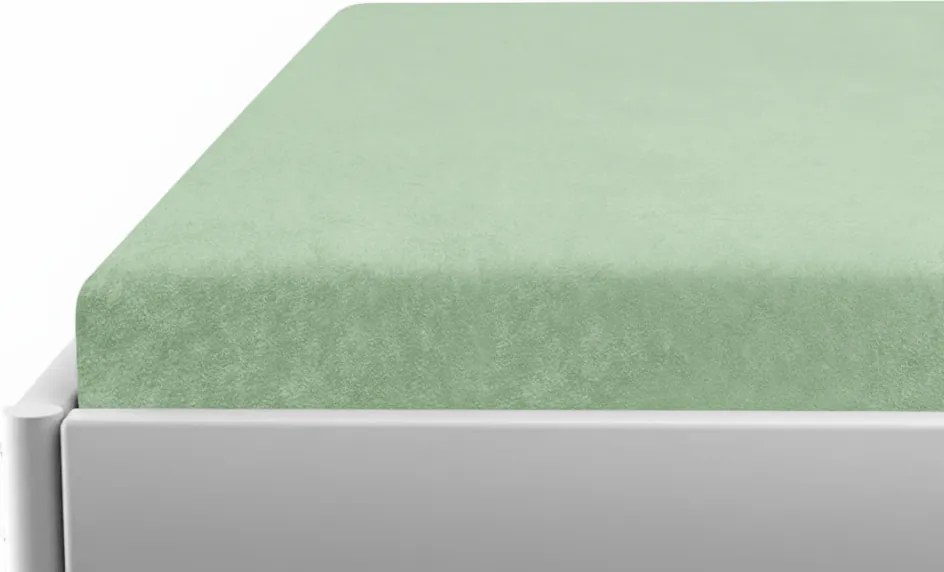 PrzytulneMieszkanie.pl Prześcieradło frotte do łóżeczka zielone 60x120 cm