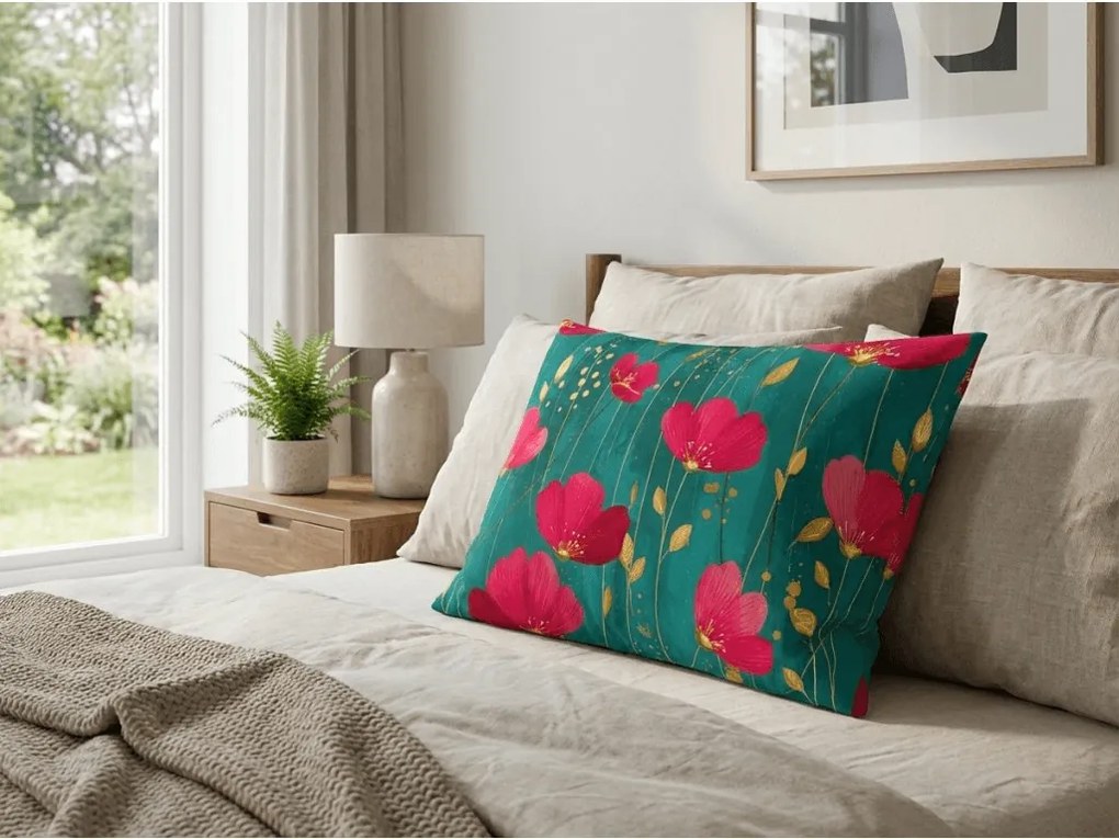 Bawełniana poszewka na poduszkę VIVIDELLE POLY 50x70 cm, zielony