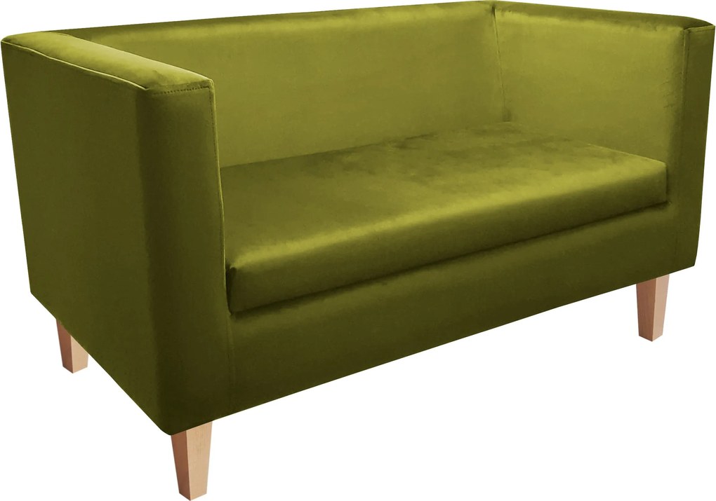 Sofa Monaco : Kolor nogi - Drewno, Kolor tkaniny - VELVET - BL75, Typ tkaniny - Velvet, Wysokość nogi - 15 cm