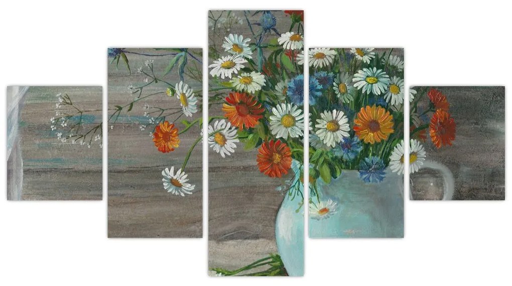 Obraz - Kwiaty polne, obraz olejny (125x70 cm)