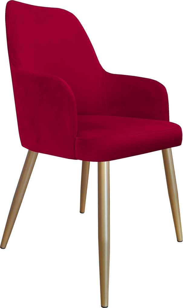 Krzesło WESTA tkanina Welur noga metalowa elegancki styl loftowy : Kolor nogi - Złota stożek, Kolor tkaniny - VELVET - MG31, Typ siedziska - Siedzisko stałe