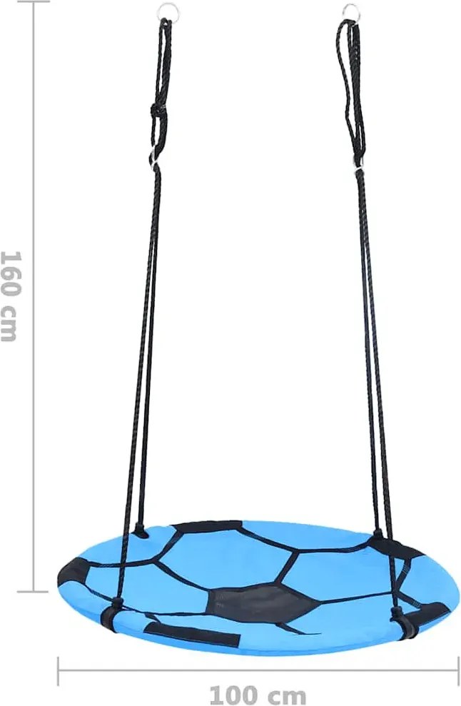 Niebieska huśtawka bocianie gniazdo z wzorem piłki F6-B66