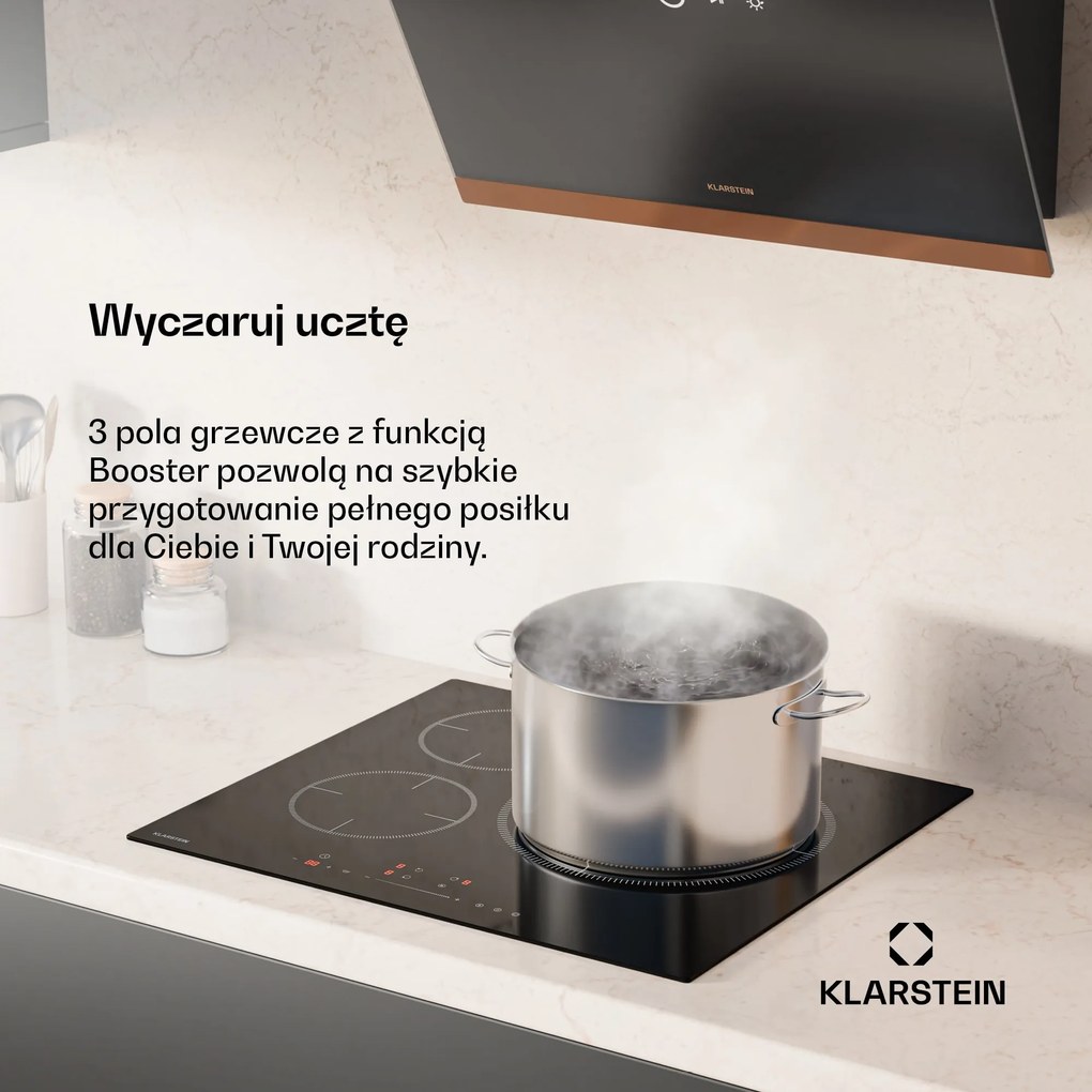 Klarstein Delicatessa 3Zone Paella 60cm Płyta Indukcyjna 3StrefyGotowania Czarny