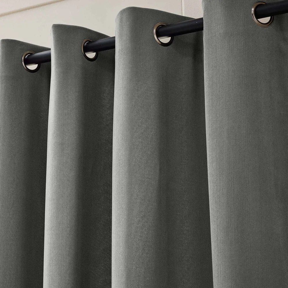 Antracytowa zasłona termiczna sztruksowa 140x260 cm Madison – douceur d'intérieur