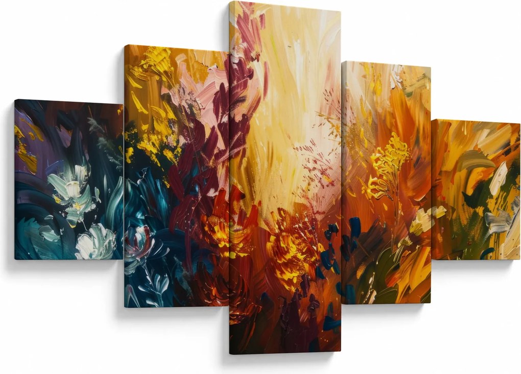 Obraz - Abstrakcyjny obraz kwiatów (125x70 cm)