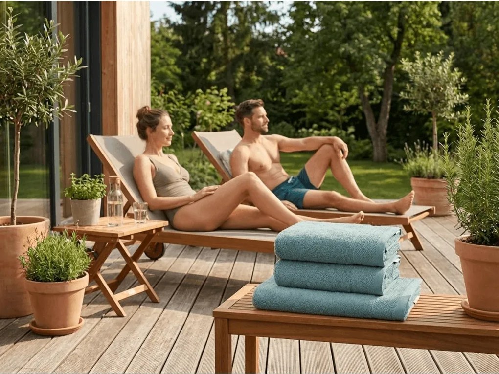 Ręcznik CLYR 50x100 cm niebieski, 100% bawełna