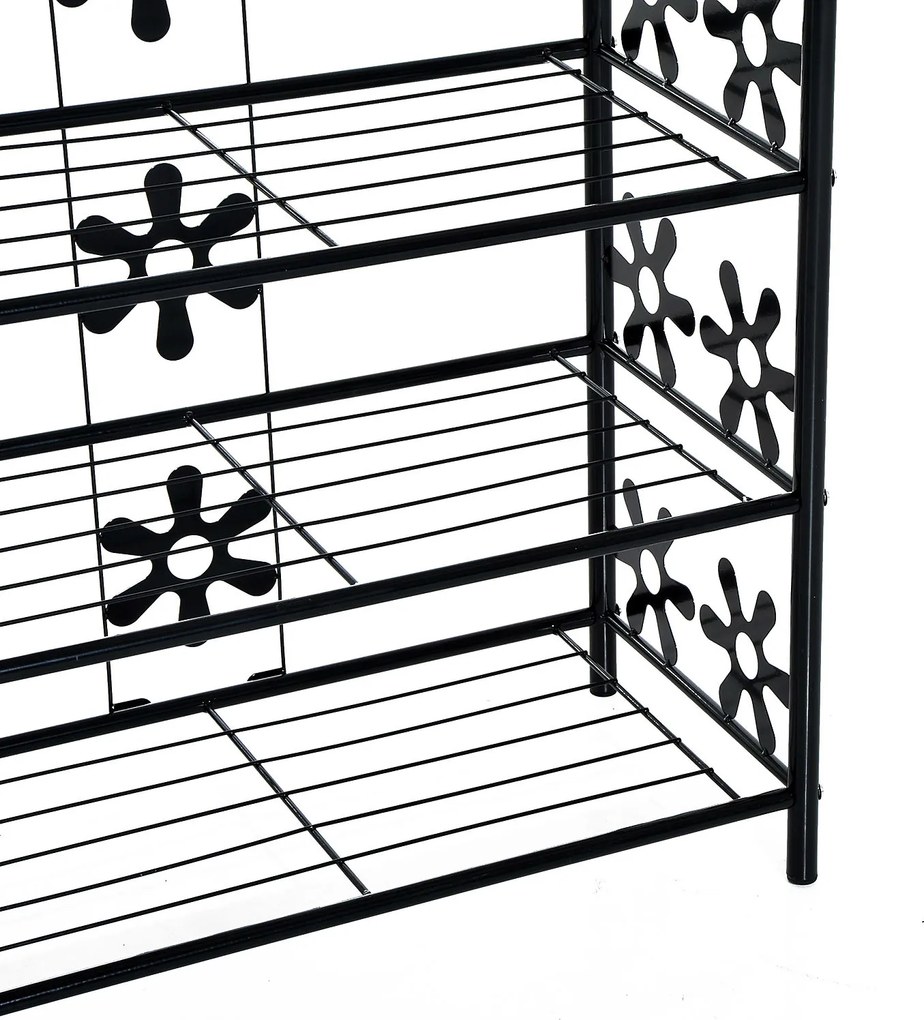 HOMCOM Szafka regał półki metalowa Czarna elegancja Idealna na rośliny 59.5x30x92cm | Aosom PL