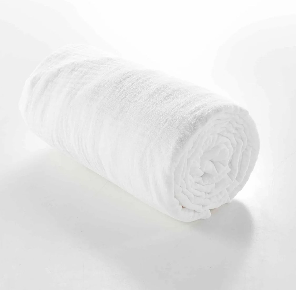 Prześcieradło z Podwójnej Gazy Bawełnianej Angelia Białe 140x190 - Delikatność i Elegancja