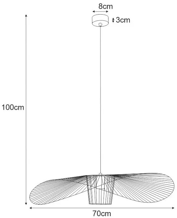 Czarna druciana lampa wisząca kapelusz - S905-Hat