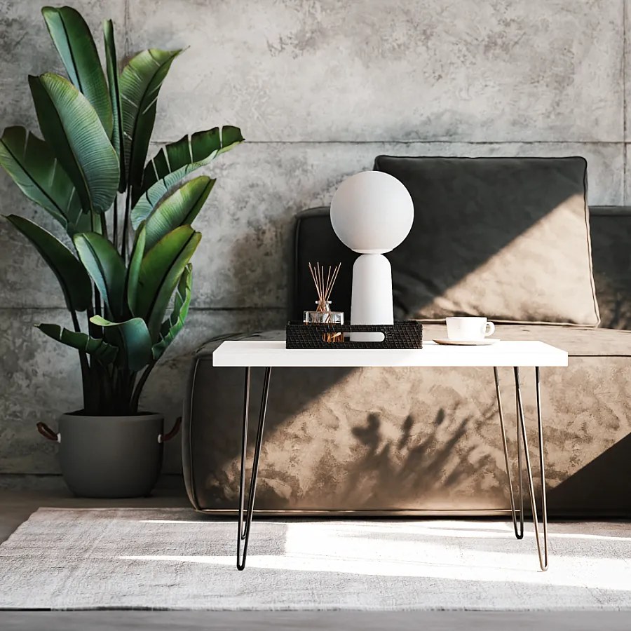 Stolik kawowy VIDA 68 x 68 cm do salonu, pokoju Biały