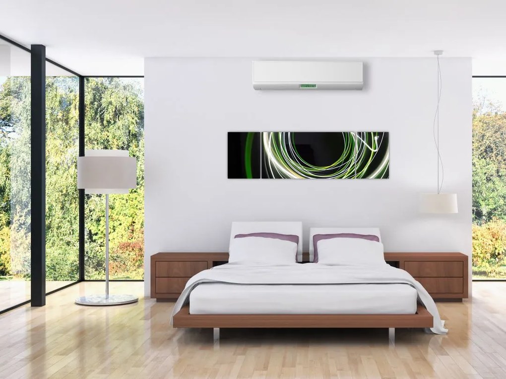 Obraz zielonych kresek (170x50 cm)
