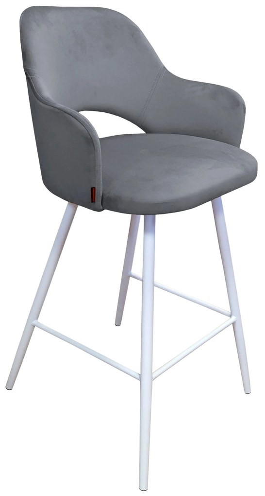 Hoker Milano krzesło barowe tkanina Welur podstawa metalowa