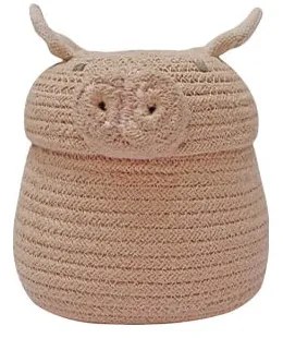 Jasnoróżowy tekstylny dziecięcy kosz na zabawki ø 17x15 cm Mini Peggy the Pig – Lorena Canals