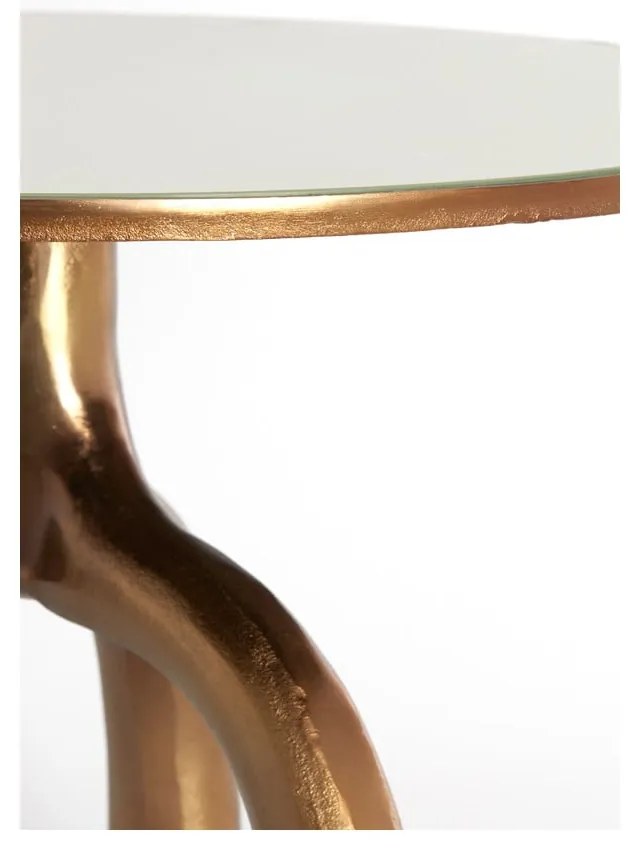 Szklany okrągły stolik w kolorze brązu i beżu ø 65 cm Mello – Light &amp; Living
