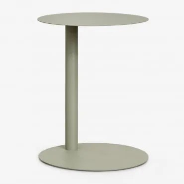 Stolik Pomocniczy Ogrodowy Okrągły Ø40 Cm Ze Stali Yannik Awokado - Sklum