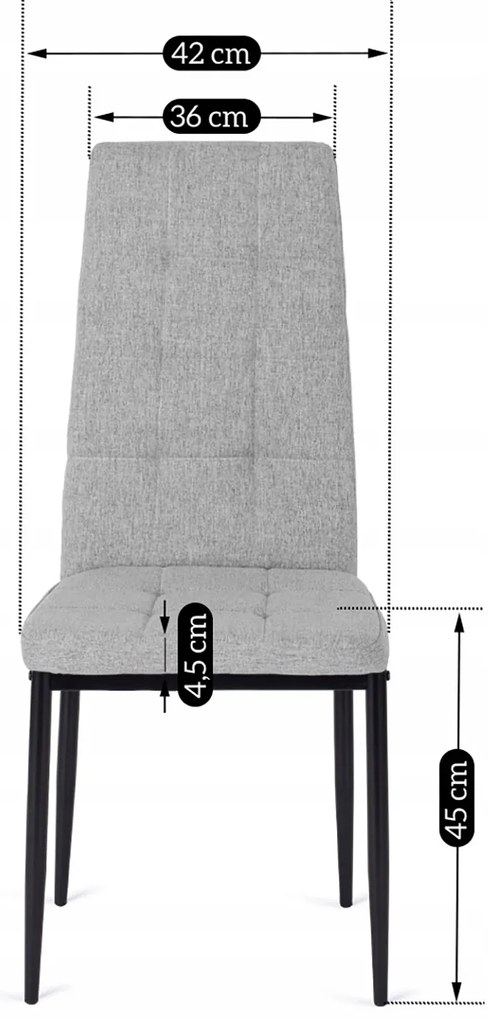 Zestaw Stół Prostokątny Rozkładany CLARK 120-160 cm Dąb Artisan/Czarny i 4 Krzesła Tapicerowane TEX Szare