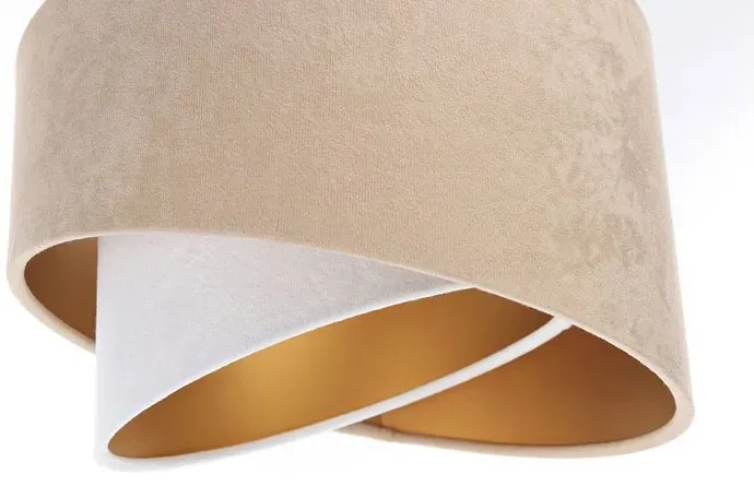 Beżowa potrójna lampa wisząca welurowa - 7X S503 N2-L48