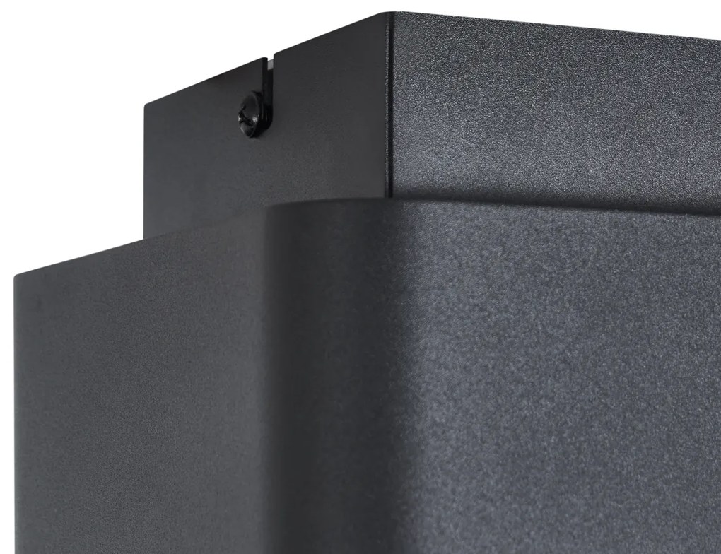 Zaokrąglony reflektor natynkowy czarny, obrotowy i przechylany - Dox