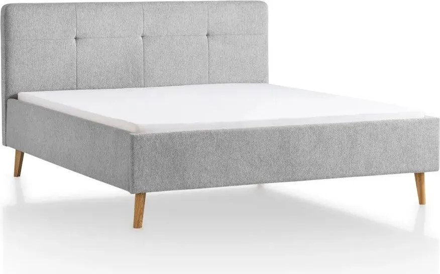 Jasnoszare tapicerowane łóżko dwuosobowe bez stelaża 180x200 cm Smart – Meise Möbel