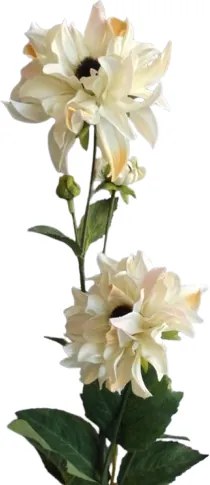 Sztuczny kwiat Dalia kremowy, 72 cm